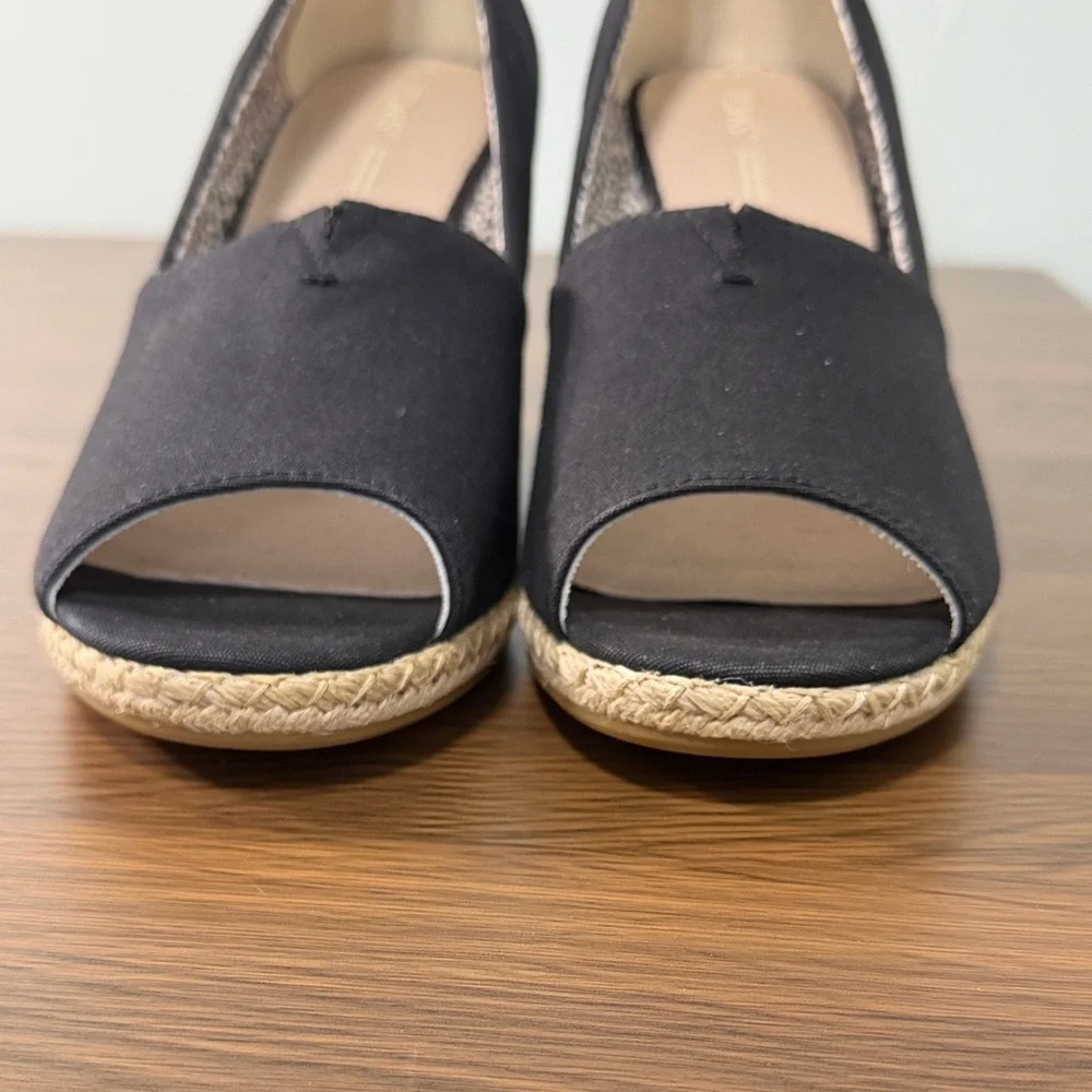 Tom’s‎ Women's Michelle Peep-Toe Espadrille Wedges sz 12 NWOT